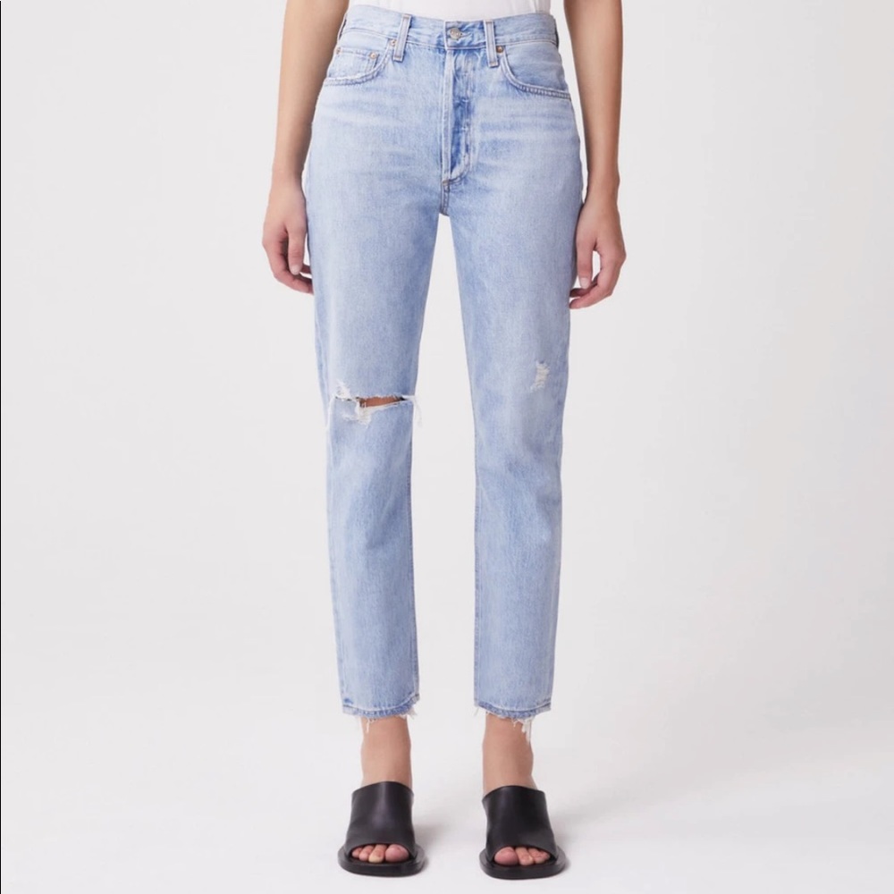 Agolde Riley Crop Jeans in color shatter
